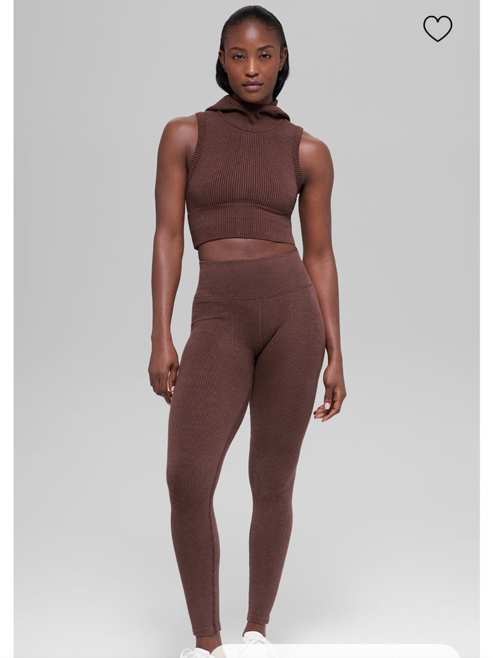 ALO Yoga Seamless Two Tone Rib Hooded Vest - Black & Dark Maroon